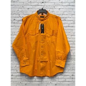 NWT Tiger Hill Orange Button Down Long Sleeve Shirt Men's Size XL 100% Cotton